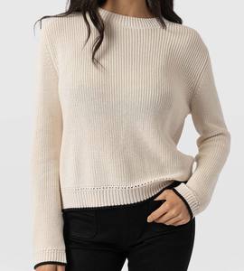 Suéter de Lana Merino de Lujo con Cuello Redondo, Transpirable, para Mujer, Ropa de Invierno de Alta Gama, Camiseta de Punto Premium para Europa - Product Image 4