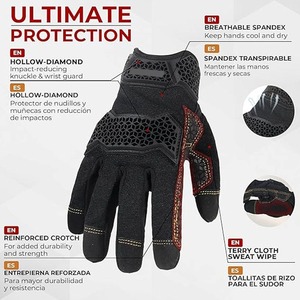 Gants de sport d'extérieur Alpha Racing, à doigts entiers, camouflage, cuir PU, antidérapants, compatibles écran tactile, fermeture auto-agrippante, coupe-vent, unisexe - Product Image 3