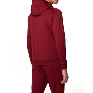 Survêtement en coton à capuche et fermeture éclair intégrale pour homme, couleur unie, décontracté, pour l'automne, avec poches latérales, respirant, coupe classique - Product Image 2