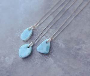 Collier en Larimar plaqué argent, pierre précieuse naturelle de 4 mm, bijoux faits à la main, fournisseur en gros - Product Image 3