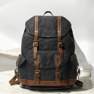 Mochila de Lona y Cuero para Viajes Diarios, Bolsa para Portátil, Venta al Por Mayor, Logotipo Personalizado OEM, Fábrica LCB-0041 - Product Image 1