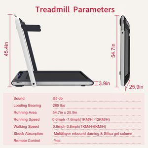 2-in-1 Home Office White Folding <b>Electric</b> <b>Treadmill</b> 2.5HP with Remote Control for Walking and Jogging for Desk Use - Product Image 3