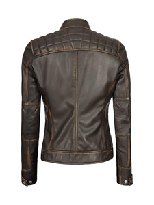 Fashion <b>Women</b> Leather Motorcycle <b>Jacket</b> with Premium <b>Zipper</b> Closure Soft Inner Lining and ODM Service - Product Image 6