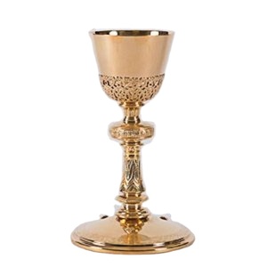 ถ้วยศักดิ์สิทธิ์สีโรสโกลด์ขายดี พร้อมบริการสลักลายตามสั่ง ถ้วยศักดิ์สิทธิ์ทำด้วยมือจากทองเหลืองคุณภาพสูง อุปกรณ์สำหรับโบสถ์ - Product Image 1