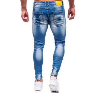 Jeans de Mezclilla para Hombre, Corte Recto, Cintura Media, Lavado Ácido, 100% Algodón Ecológico, Estilo Hip Hop Urbano - Product Image 2