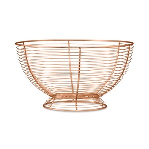 Stylish Wire <b>Fruit</b> and <b>Vegetable</b> Basket with Copper Finish for Modern Kitchen Display and Storage - Product Image 2