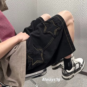 กางเกงขาสั้นวินเทจทรงสตาร์ ผ้าระบายอากาศ เอวกลาง ซิปหน้า สำหรับผู้ชาย ฤดูร้อน แมทช์ได้กับทุกชุด ขายดี สไตล์ลำลอง เท่ห์ๆ ผ้าฝ้าย - Product Image 3