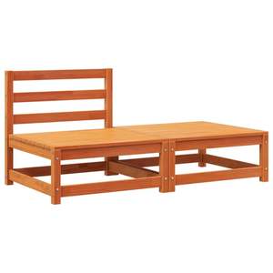 Sofá Modular Individual de Madera de Pino Macizo Color Cera Marrón para Jardín o Patio - Product Image 2