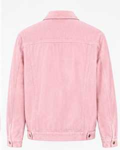 Veste en velours côtelé rose pour homme, col rabattu, fermeture à boutons - Product Image 2