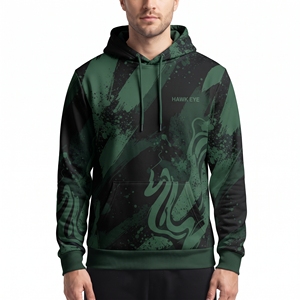 Sweat-shirt à capuche personnalisé pour homme, imprimé par sublimation, en coton et polyester, avec poche, respirant, vêtements de sport d'hiver - Product Image 5