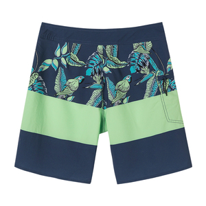 Shorts de Baño de Secado Rápido con Estampado Tropical para Hombre, Cintura Media, Casuales, para Playa, con Bolsillos y Cierre con Cordón - Product Image 1