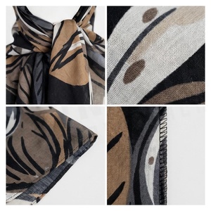 NORTH APPROACH Women's <b>Square</b> <b>Silk</b> <b>Scarf</b> Leaf Print Elegant Multi-Functional Fashion Accessory All Seasons - Product Image 4