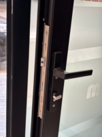 Porte coulissante pliante moderne en aluminium sur mesure, porte patio bi-pliante en verre du sol au plafond pour maisons passives et à faible consommation d'énergie