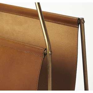 Metal Magazine Rack Leather Magazine Holder Freestanding <b>Desktop</b> Display <b>Stand</b> for Living Room Office - Product Image 5