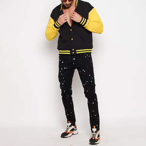 Vestes de baseball en cuir sur mesure pour hommes, couleur unie, hiver, manches longues, veste varsity pour hommes - Product Image 2