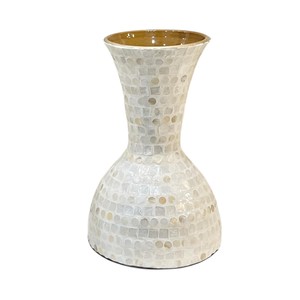<b>Unique</b> Shell Inlay Mother of Pearl <b>Vase</b> for Luxury Interior Decor - Product Image 1