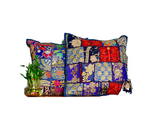 Handmade Khambadia Pillow <b>Cover</b> Vintage Patchwork Cushion Boho <b>Sofa</b> Decor Indian Embroidered Throw Wholesale made in India - Product Image 2