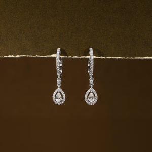 Pendientes de Aro con Diamantes Cultivados en Laboratorio en Forma de Pera, Color D, VVS2, Diamantes Certificados, Corte Redondo y Pera, Joyería Elegante - Product Image 1