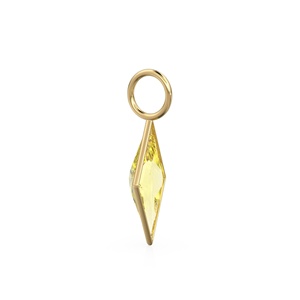 Pendentif en or massif jaune 18 carats en forme de cerf-volant avec quartz citron / Pierre de naissance de novembre / Monture de bijou / Pierre précieuse jaune / Diamant - Product Image 4