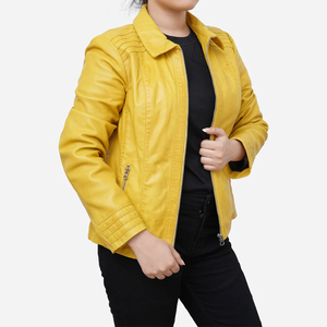 Chaquetas de Cuero para Mujer, Simples y de Alta Calidad, Color Borgoña, Chaqueta de Piel de Oveja Auténtica, Chaqueta de Cuero para Mujer, Alta Visibilidad - Product Image 5