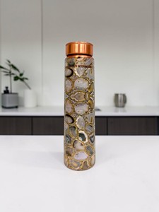 Botella Agate Heritage para uso festivo de Indian Exports International. Cobre puro certificado - Product Image 1
