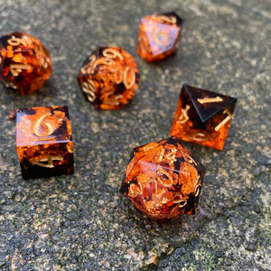 Designer Resin Molded <b>Polyhedral</b> <b>Dice</b> Handmade Balanced 7-Piece Durable Eco-Friendly Multicolor Tabletop RPG Gaming Dragons - Product Image 1