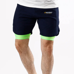 Unisex Nylon Spandex Compression <b>Shorts</b> High Elastic Waist Hidden Pocket Custom Logo Solid Quick Dry Lightweight Breathable <b>Knee</b> - Product Image 3