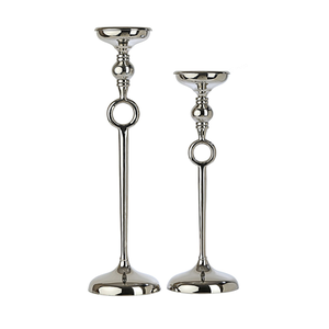Dual arm metal candle holder with symmetrical design sturdy frame and refined finish for centerpiece styling - Product Image 2