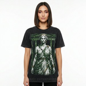 T-shirt personnalisé haut de gamme pour femme, motif artistique mythologie grecque, effet délavé, streetwear, fabricant de vêtements en gros - Product Image 1