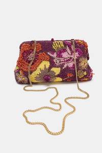 Bolso de hombro tipo sobre de gamuza color verde azulado para mujer con solapa geométrica con cuentas y borlas - Product Image 6