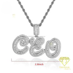 สร้อยคอ CEO สไตล์ฮิปฮอปแบบสั่งทำพิเศษ พร้อมจี้ตัวอักษรประดับเพชรระยิบระยับ หินวิบวับ สร้อยเครื่องประดับหรูหราส่วนบุคคลสำหรับผู้ชายและผู้หญิง - Product Image 3