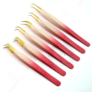 Isolation Lash Custom Fiber Gold Tip EyeLash Tweezers Volume Lash Fiber Tip Lash Tech 90 Degree Tweezers for Eyelash Extension - Product Image 6