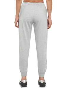 Pantalon de survêtement gris en coton pour femme, taille élastique, style décontracté avec poches latérales, idéal pour l'automne - Product Image 1