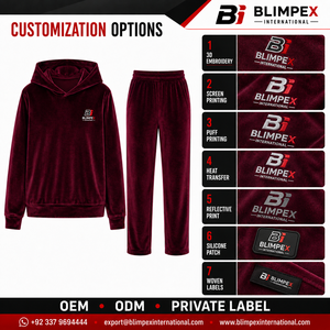 New Plain Vintage Plus Size Winter Breathable Hooded 100% Cotton <b>Velour</b> Velvet <b>Tracksuits</b> Custom Logo Luxury Sportswear Elastic - Product Image 5