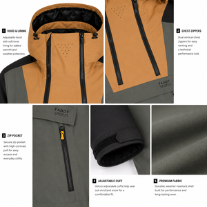 Waterproof Multi-Panel Snowboarding <b>Jacket</b> Men's Windproof <b>Ski</b> Anorak Outdoor High Performance Winter Sports Thermal Coat - Product Image 4