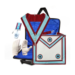 Paquete Completo de Regalia Masónica Mark Master Mason: Mandil de Cuero Personalizado, Collar, Joyas, Guantes, Ecológico, Duradero - Product Image 1