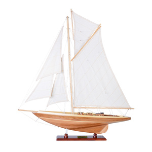Modelo de Velero Pen Duick Pintado a Mano en Madera de Cedro, Modelo de Barco Vietnamita, Decoración Náutica, Suministros de Arte y Manualidades OMH, 72.4Lx12.7Wx80H Cm - Product Image 1