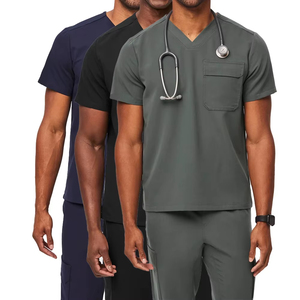 ชุดยูนิฟอร์มผ้าเนื้อนุ่มสีเทา ระบายอากาศได้ดี แฟชั่นทันสมัย สำหรับใช้ในโรงพยาบาลและสถานพยาบาล รับผลิตตามสั่งขายส่ง - Product Image 1