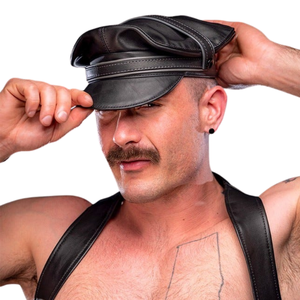 หมวกแก๊ปหนังผู้ชายแบบมีแถบสี  6 สีให้เลือก ปรับขนาดได้ หนังคุณภาพพรีเมียม เหมาะสำหรับใส่ไปเที่ยวคลับ - Product Image 4