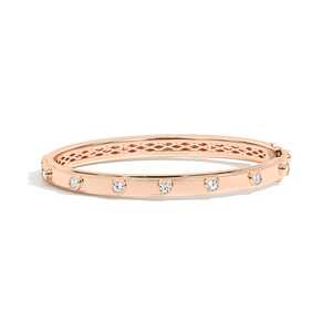 Rivet Inspired Lab Grown Diamond <b>Bangle</b> Minimalist Rigid Statement Daily Wear Bracelets 14K 18K <b>Gold</b> 1.12ct VS+ Wholesale - Product Image 5