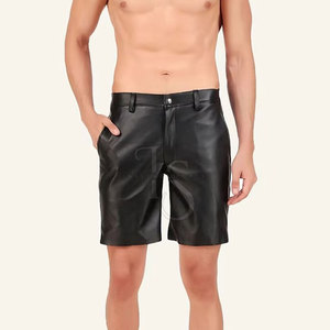 Customized Wholesale Latest Design Men <b>Leather</b> <b>Shorts</b> Mid Solid Casual Waterproof Canvas Breathable Eco-Friendly Durable - Product Image 5