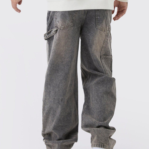 Custom <b>Men</b> Jeans Straight Fit Denim Pants Premium Cotton <b>Stretch</b> Casual Everyday Wear Durable Comfortable OEM ODM Private Label - Product Image 2
