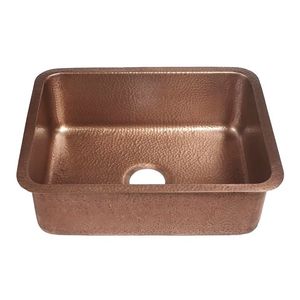 Évier de cuisine en cuivre poli, construction métallique de qualité supérieure, offre des performances durables et un style sophistiqué pour un usage quotidien - Product Image 1
