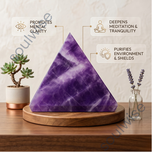 SOULWISE Pirámide de Cuarzo Amatista Natural Pulido, Gema Opaca Púrpura de Maharashtra para Decoración y Colección - Product Image 2