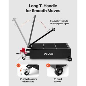 Bandeja de drenaje de aceite rodante de 25 galones con manguera de 7.2 pies, bomba manual de perfil bajo, mango plegable, herramienta de reparación automotriz a prueba de fugas - Product Image 5