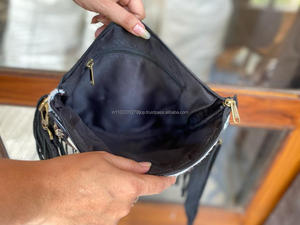 Bolso de piel de ante con flecos para mujer, bolsa de hombro de piel sintética estilo occidental, estilo bohemio, con piedra turquesa - Product Image 6