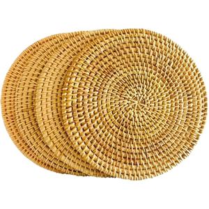 Manteles de ratán para boda, manteles individuales de mimbre para Decoración de mesa, posavasos de hierba de mar Natural, manteles decorativos - Product Image 1