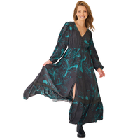 Vestido largo con cuello en V para mujer, ropa informal de moda