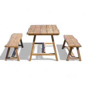 Restaurant Set Seating <b>Table</b> Set With Teak Wooden Frame Material and Durable Material for Home Furniture Decoration - Product Image 1