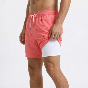 Shorts de Baño Premium 2 en 1 para Hombre, con Forro de Compresión, Secado Rápido, 100% Algodón, Estampado de Ancla, Logotipo Personalizado 2026 - Product Image 5